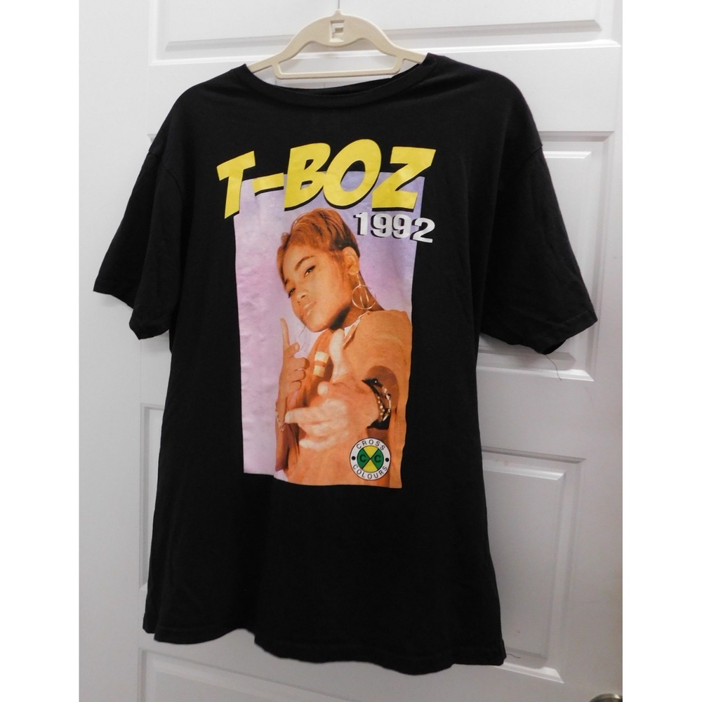 T-Boz Vintage Cross Colours T-Shirt 1992 Short Sleeve Black sz L